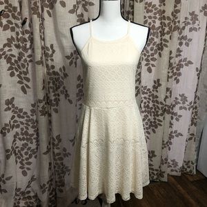 Mossimo L Cream Colored  Sleeveless Skaters Dress